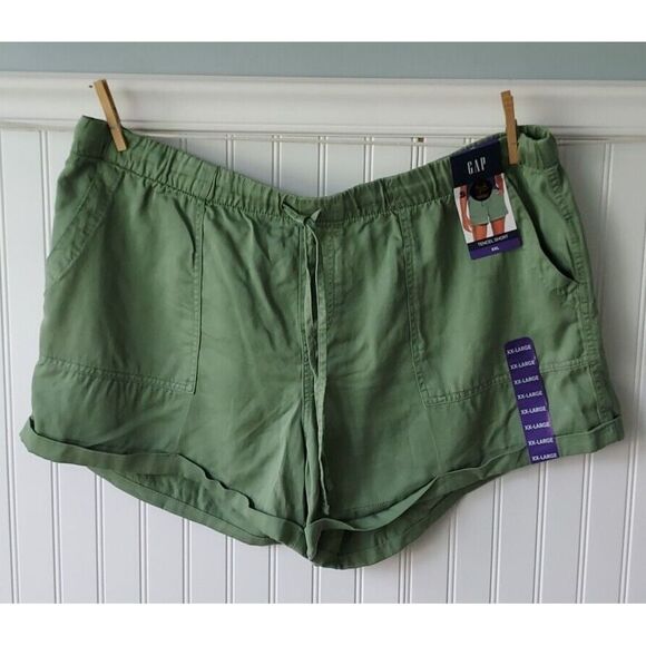 GAP Pants - Gap‎ Women's XXL Lyocell Drawstring Pull-On Tencel Cuffed Hem Short Green NWT